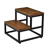 RORKEE Wooden Step Stool, Two Step Stool with 400lb Load Capacity for Bedroom, Bathroom and Kitchen...