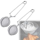 2 Pieces Powdered Sugar Shaker Duster, Stainless Steel Silver Dusting Wands Sugar Flour Spices Wands...