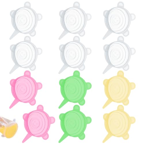 Couvercle boite de conserve pot confiture yaourt la laitiere adaptables ecologiques reutilisables sans BPA Lavage au lave-vaisselle (12 Pieces)