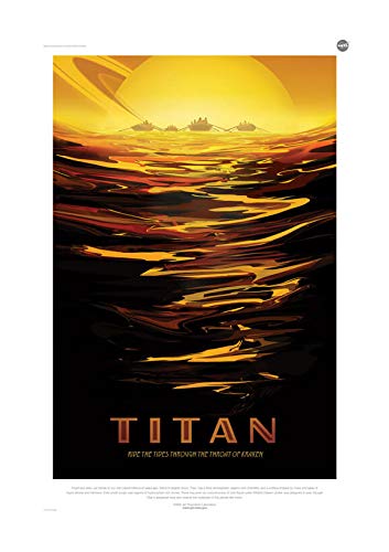 Poster NASA Titan Spiffing Prints - Décoration Murale Salon et Bureau Style Rétro Futuriste