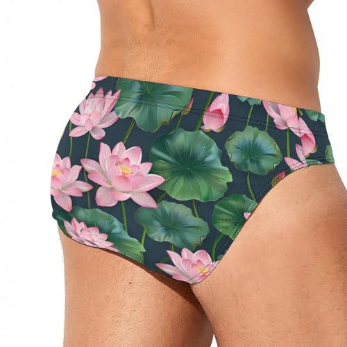 Lotuses Flowers Novelty Men's Brief Swimwear Pants Swimming Trunks Beach Shorts Underwear3