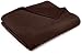 Pinzon Velvet Plush Throw Blanket, 50" x 60", Chocolate