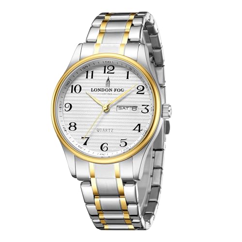 Image of London Fog Carnaby Collection Analog Watch for Men with Round Dial, Day & Date Display, Quartz Movement, Stainless Steel Strap & Water Resistant - LFM10008