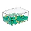 mDesign Contenitore portagiochi – Portagiochi con coperchio per sistemare i giocattoli negli scaffali o sotto il letto – Contenitore giochi 17,8 cm x 14,6 cm x 7,7 – trasparente