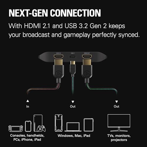 Elgato 4K X – Capture Up to 4K144 with Ultra-Low Latency on PS5/Pro, Xbox Series X/S, Nintendo Switch, OBS and More, HDMI 2.1, VRR, HDR10, USB 3.2... - Image 4