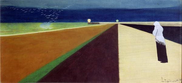 Peinture pour décoration salon Spilliaert évocation poétique sur toile