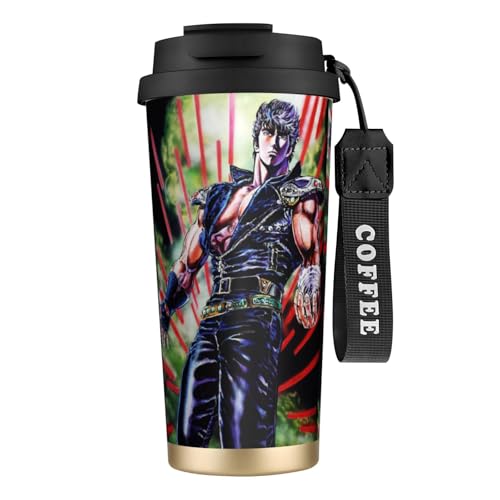 北斗の拳 ほくとのけん ステンレス マグボトル 保温 保冷 おしゃれ 直飲み 軽量 漏れ防止 会社 学校 アウトドア ギフト プレゼント 誕生日 母の日 父の日 クリスマスBlack