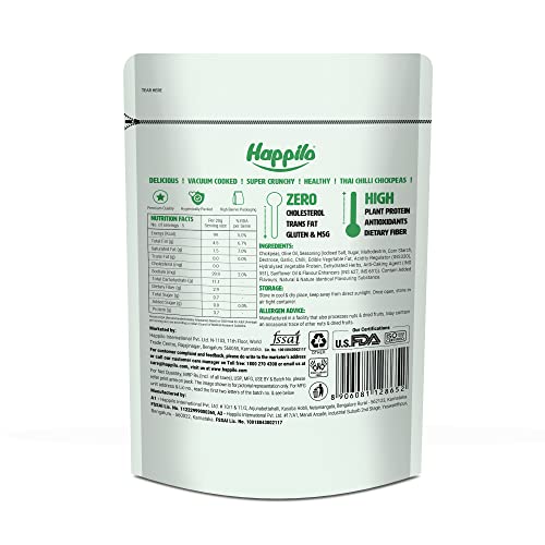 Image of Happilo Premium Super Snack Thai Chili Chickpeas 110g, Crunchy and Delicious, Super Healthy (Pack of 2)