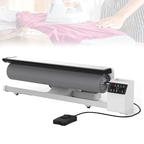Pfps Planchadora Industrial con Rodillo De Vapor, Plancha Rotativa De 90cm con Pantalla Táctil, Pedal, Vapor Continuo 70g/min, Depósito 2L Y Velocidad 2,5m/min para Ropa Hotel Y Lavandería