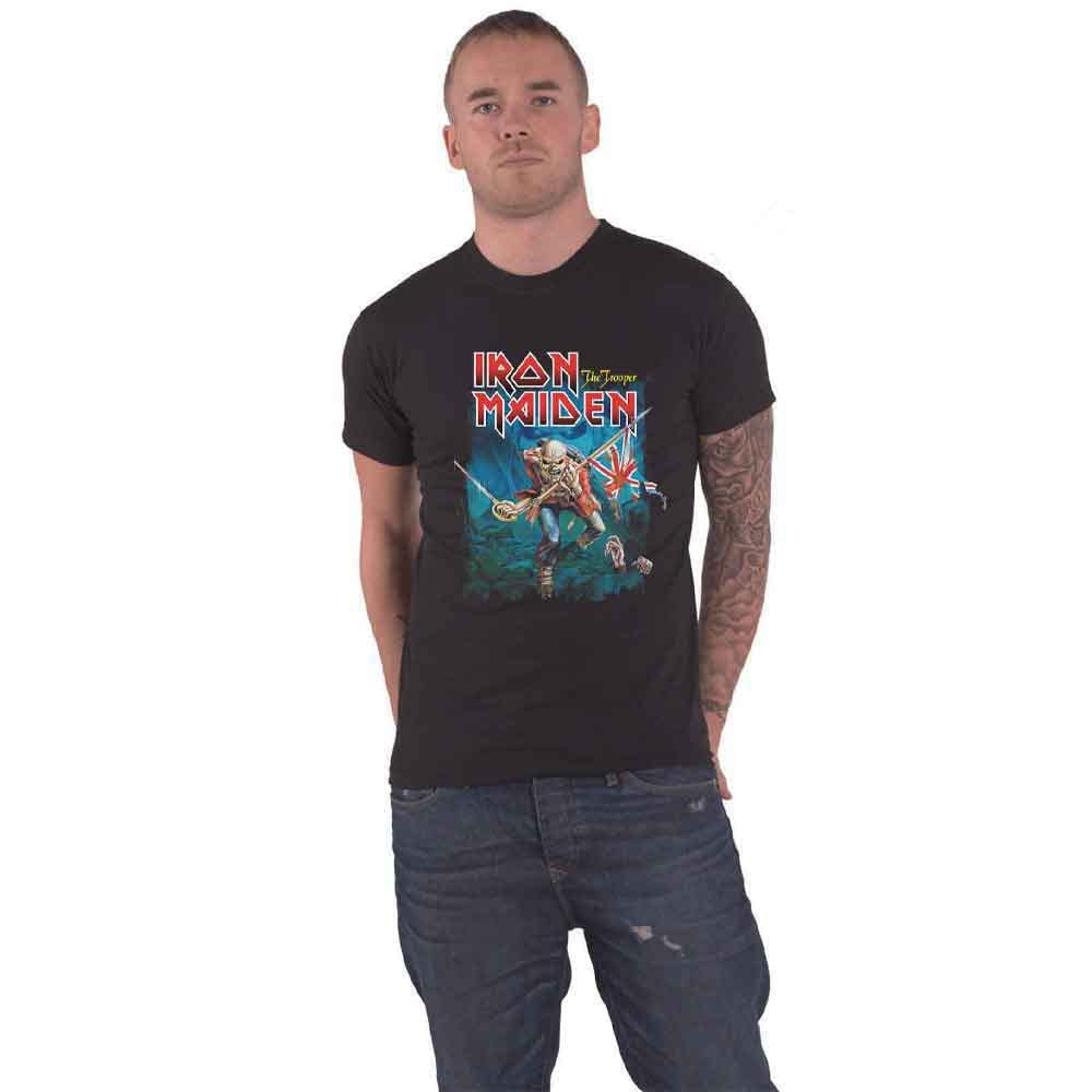 Iron Maiden T Shirt Trooper Eddie Large Eyes Logo Official Unisex Black S