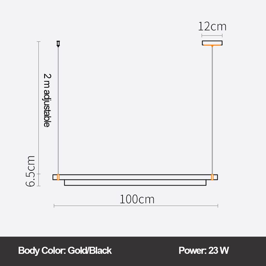 Lampada a sospensione a LED Tavolo da pranzo Striscia Lampada a sospensione Lampada a sospensione regolabile in altezza 6000K Lampadario in metallo a luce bianca Cucina Isola Bar Sala da pranzo