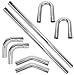 BLACKHORSE-RACING 2.25" Stainless Steel T-304 DIY Custom Mandrel Exhaust Flex Pipe Straight & Bend Kit