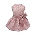 Fitwarm Fancy Embroidery Dog Dresses Pet Clothes Puppy Outfit Doggie Prom Dress Cat Apparel Party Gown Pink Medium