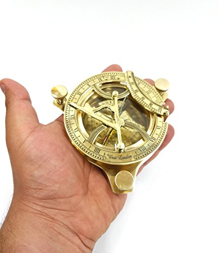 5" Sundial Compass Solid Brass Sun Dial #TOP2