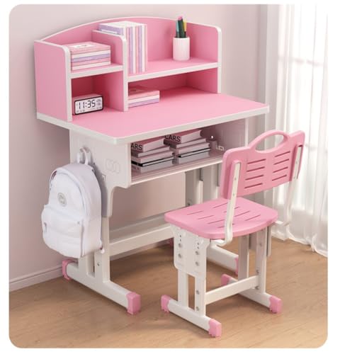 Hubiuyo デスクセット 大型デスクトップ 学習机セット 子供用 デスク・椅子セット 勉強机 テーブル 学習デスク キッズデスクセット 高さ調整可能 文房具収納 多機能子供部屋 組立品 大容量トレー付き 学習机セット 勉強机 チェア デスク 椅子 塾