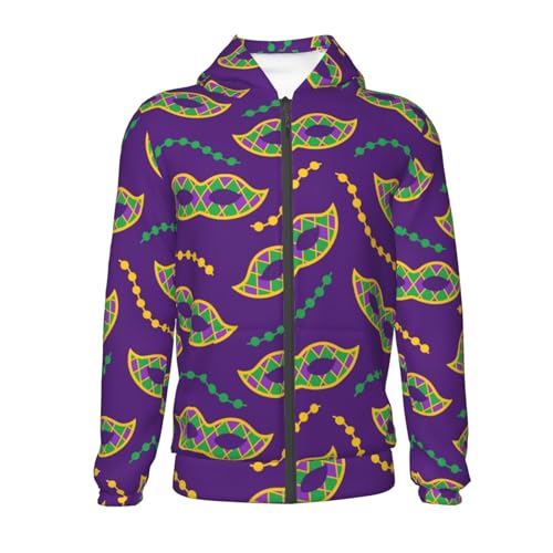 Carnival Masks and Beads Kid Hoodies Boys Zip Up Sweatshirts Girls Pullover with Pocket2