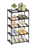 Autonomier 5-Tier Extra Small Shoe Rack (16.3' Wide), Narrow Space-Saving Organizer for Small Spaces, Non-Woven Fabric Lightweight Shoe Shelves, for Closet, Front Door, Entryway, Kids/Toddler/Adults