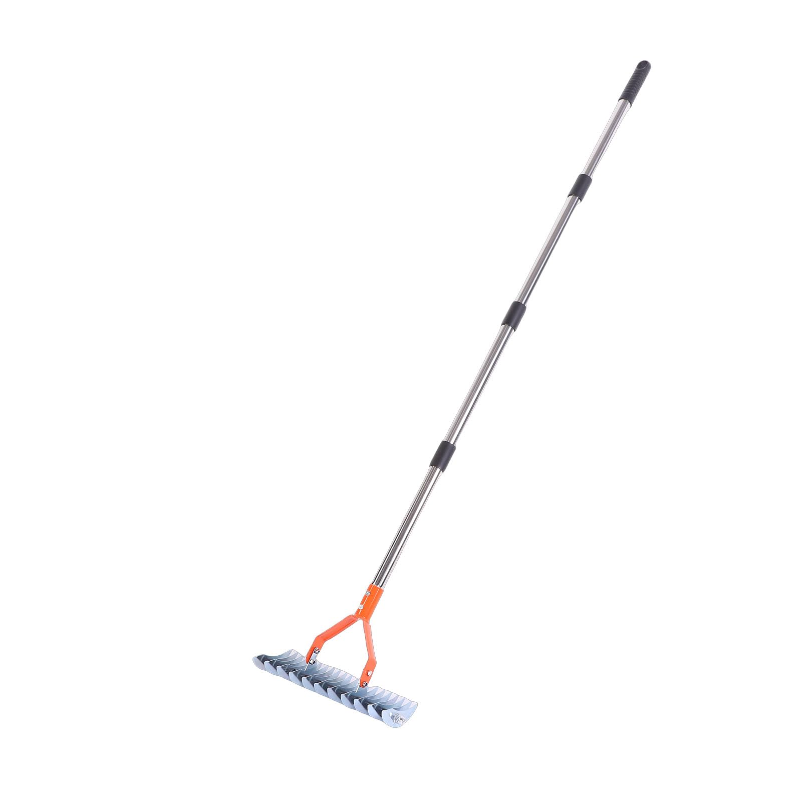 Greensen Rastrello per Thatch da Prato, Denti in Acciaio Resistente per Rimozione Erba Morta e Arieggiatura del Terreno, con Manico Antiscivolo da 1,6 M per Manutenzione di Giardini e (ORANGE)