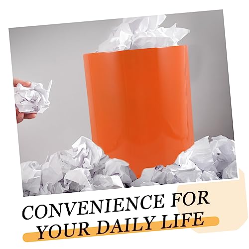 Caneca de basura rectangular de plástico color naranja miniatura 3