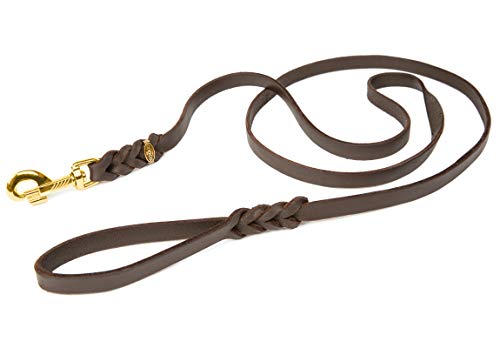CopcoPet Fettlederleine 1,5m x 12mm Braun – Handgefertigt in Deutschland – Mit Handschlaufe & Messingkarabiner – Weich, grifffest & langlebig – Für mittelgroße Hunde, Training & Spaziergang