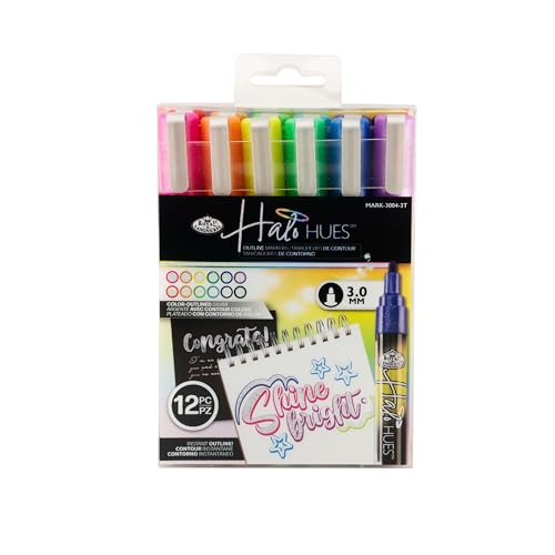 Marqueurs halo 3mm Royal & Langnickel lot de 12 feutres pour dessin