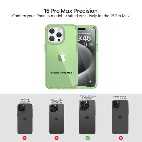 ORIbox for iPhone 15 Pro Max Case Green, [Military-Grade Drop Defense] [Rugged Dual-Layer Design] Anti-Fall Case for iPhone 15 Pro Max Phone Case, Force Armor Series, 6.7 inch, Green by ORIbox - Used condition - Image 6