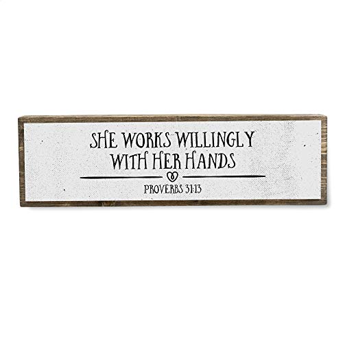 Anvevo She Works Willingly With Her Hands - Handmade Metal Wood Sign – Cute Rustic Wall Decor Art – Nurse Sign - Farmhouse Decorations – Nurse Gifts For Women #TOP30