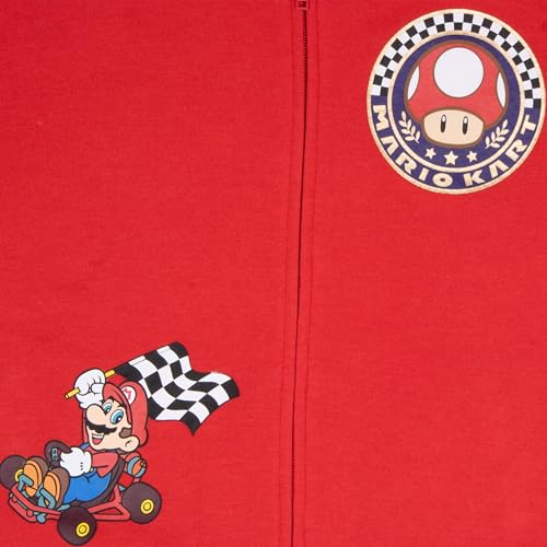 Image of Nintendo Super Mario, Bowser, Mario Kart Boys Zip-Up Hoodie and Shorts 2-Piece Set - Graphic Sweatshirt and Shorts for Kids