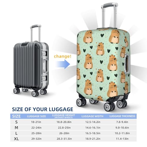 Luggage Cover Protector - Cute Heart Guinea Pig Print Suitcase Covers for Luggage Fit 22-24 Inch Suitcase2