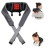 hemsoe Shiatsu Neck Massager with Heat: Back and Shoulder Massage Device with Soothing Heat - Kneading Massager Machine for Pain Relief and Muscle Relaxation