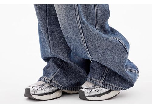 Ripped Wide Leg Jeans for Women Baggy Straight Leg Jeans Stretchy High Waisted Denim Pants Vintage Trendy Trouser4