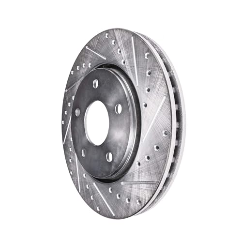 Image of Detroit Axle - Front Brake Kit for Toyota Camry Sienna Avalon Lexus ES300 Drilled & Slotted Disc Brake Rotors Ceramic Brakes Pads w /Hardware Replacement [10.83 inch Rotors]