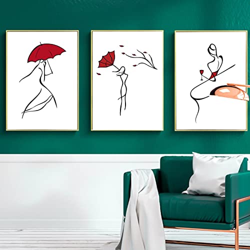 Affiche minimaliste danse couple abstrait toile murale sexy femme salon 3 pièces