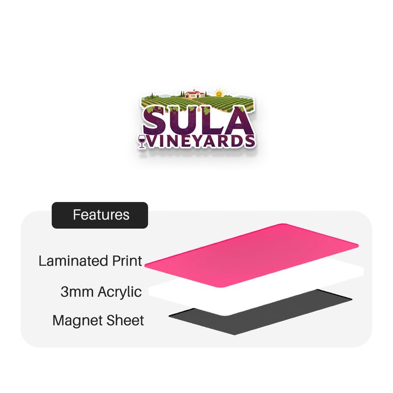 Image of Sula Wineyards Fridge Magnets, Glossy Finish, Stylish Magnet for Fridge, Wardrobe & Metal Surfaces