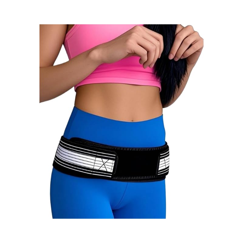 Miniatura 5 de 1 soporte de espalda para alivio de la ciática del dolor inferior, soporte lumbar, cadera y articulación si, ajuste ajustable (hombres y mujeres)