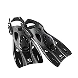 リーフツアラー(REEF TOURER) シュノーケリング フィン コンパクト 超軽量 ストラップフィン ブラック M RF0103 BK M