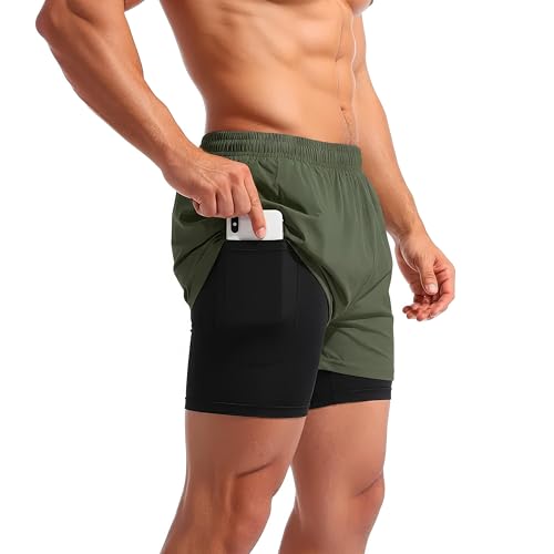 Image of boffi ... N S Poly 2 in 1 Active Dual Shorts with Inner Tights Layer | Men's Double Layer Short for Running, Gym & Sports