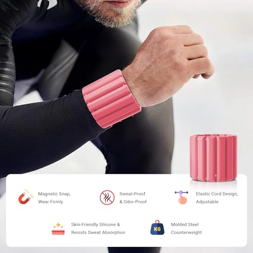Image of Li Fitness Wrist & Ankle Weights for Women & Men,Wearable Arm & Leg Weights Set of 2(1Lbs Each),Adjustable Magnetic Snap Ankle /Wrist Weights for Gym, Running, Swimming, Yoga & Pilates