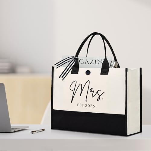 Bolso Tote de Lona Mrs para Novia 2026 miniatura 3