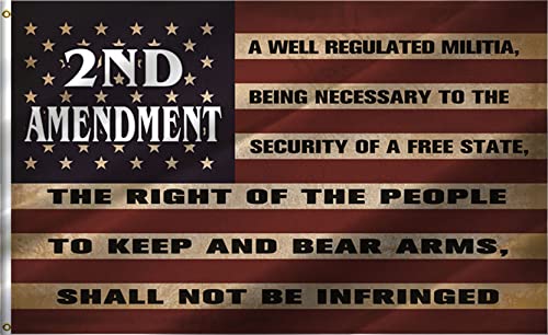 ANCONINE 2nd Second Amendment Flag 4x6Ft-2nd Amendment 1791 Vintage American Flags Banner with 2 Brass Grommets,Sturdy Double Stitched and Premium Polyester.