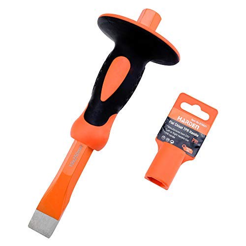 Masonry Chisel， Lightdot Hardware，Pointed chisel Flat Chisel with TPR Handle (Flat Chisel)
