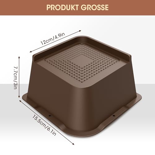 Elevador de muebles de 7 cm y soporte resistente para camas y sofás en color marrón 4