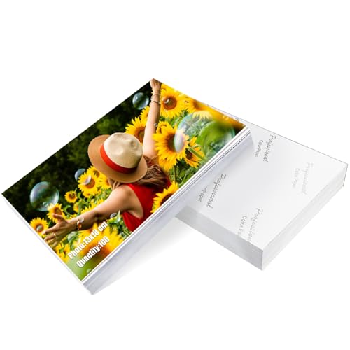 Vasemouh 100 Hojas de Papel Fotográfico 13x18 cm, 200 g/m², Papel Fotográfico para Impresoras, Ideal para Imágenes Vivas y Claras, Perfecto para Impresión de Fotografías y Proyectos Creativos