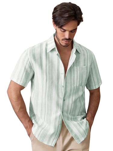 Image of Lymio Men Shirt || Striped Shirt for Man || Half Sleeve || Summer Style (Packs Also Available) (Lilen-Strip)