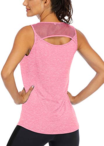 Fihapyli Womens Workout Tank Tops Yoga Shirts for Women Sleeveless Running Shirts Womens Tank Tops Dressy Tennis Tank Tops Workout Tops for Women Backless Yoga Tops for Womens Gym Tops Pink XL