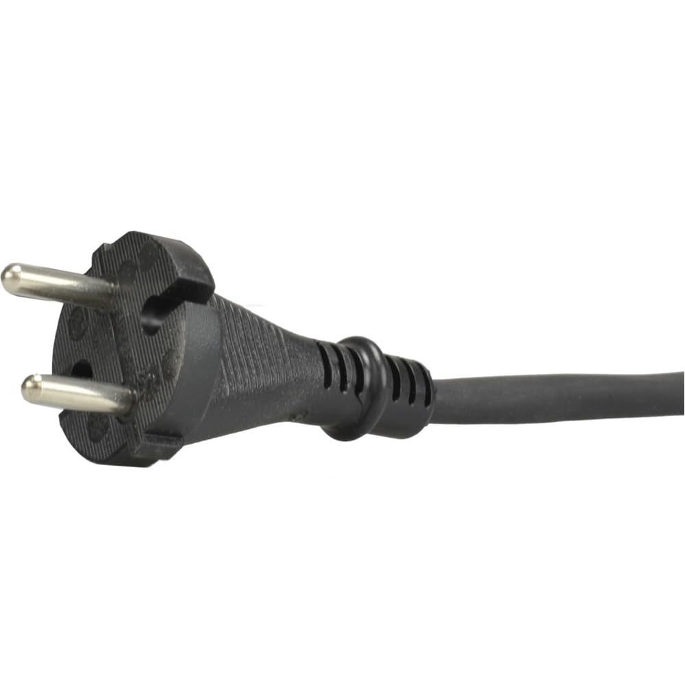 Kabel przyłączeniowy gumowy 2-biegunowy 2 x 1,0 mm2 H05RR-F 2G 1,0 mm2 kabel zasilający z wtyczką kabel gumowy czarny 250 V, 16 A (1,5 metra)