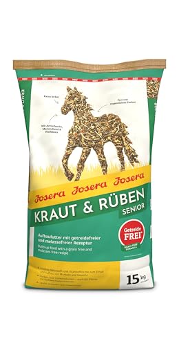 JOSERA Kraut & Rüben Senior (1 x 15 kg) | Premium Pferdefutter | Getreidefreie Rezeptur | Stärke- & zuckerreduziert | Leicht zu kauen | 1er Pack