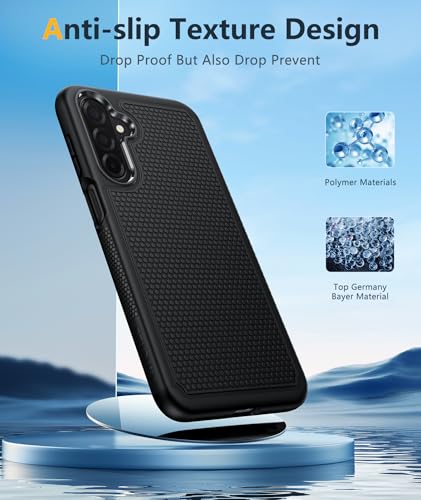 Image of FNTCASE for Samsung Galaxy A26-5G Case: Dual Layer Protective Heavy Duty Cell Phone Cover Shockproof Rugged with Non Slip Textured Back - Military Protection Bumper Tough - 2025, 6.7 inch (Black)