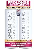 NYK1 Sulphate Free Hair Shampoo And Conditioner Set (500ml x2) Sulfate Free Shampoo And Conditioner Sets for Extensions, Colour and Keratin Treatment - Gentle Cleansing and Prevents Breakage