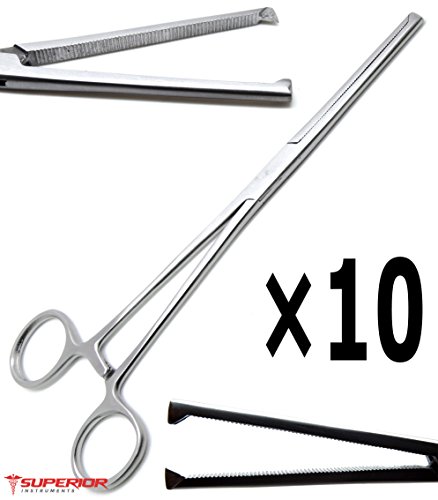 10 Pcs Hemostat Rochester Straight Kocher 1×2 Teeth Forcep 8